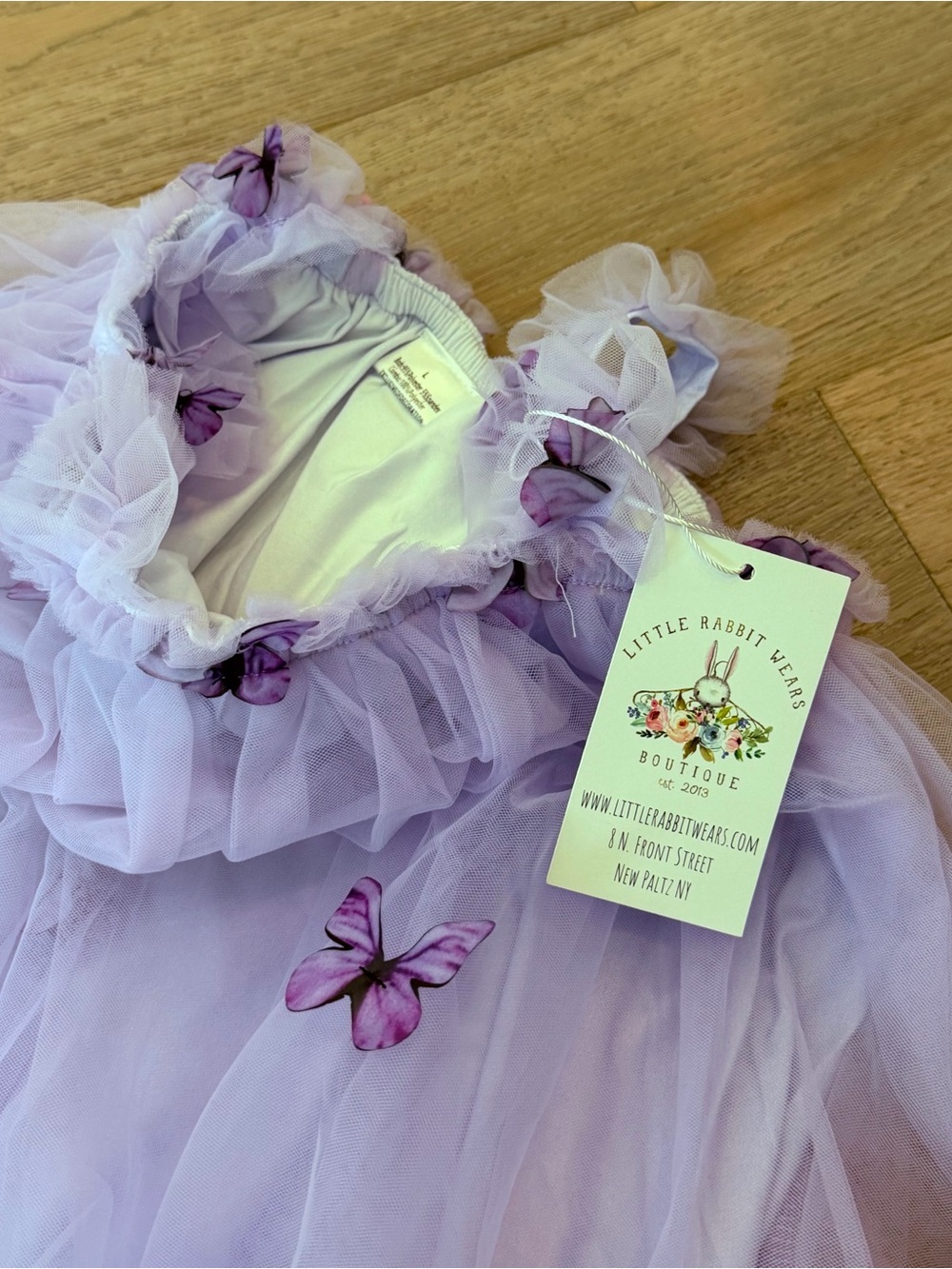 Lavender Butterfly Tulle Dress for Kids - Picture 8 of 8